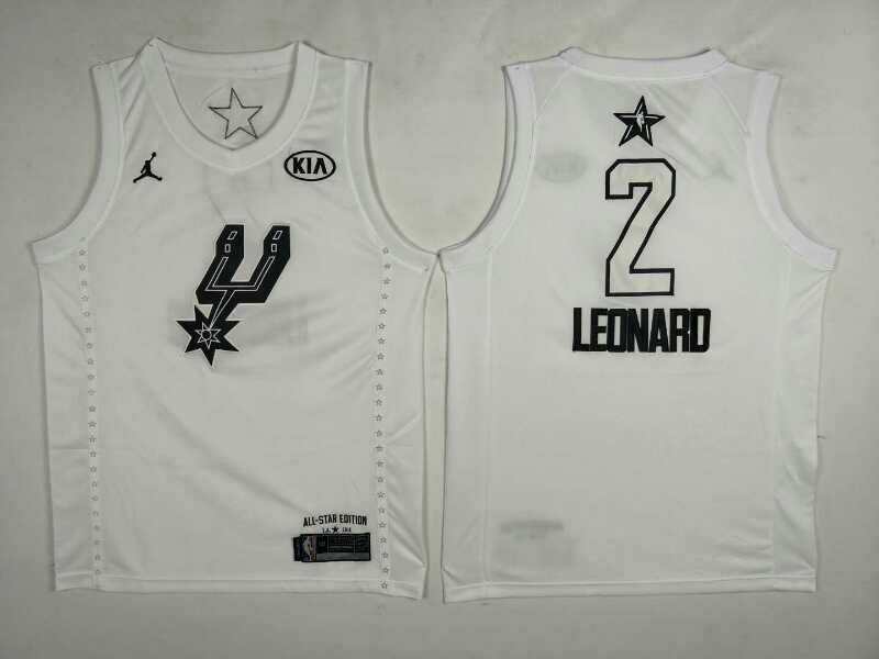 Men San Antonio Spurs #2 Leonard White 2108 All Stars NBA Jerseys->->NBA Jersey